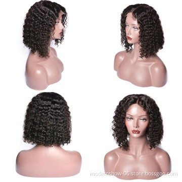 Wholesale Price Brazilian Virgin Hair Cuticles Aligned Human Hair Wigs Deep Curly Lace Front Wigs for Black women